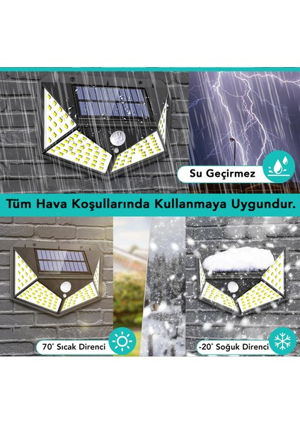 2 Adet Güneş Enerjili Duvar Lambası - Solar 100 LED Işık 3 Modlu Hareket Sensörlü Bahçe Aydınlatma fırsatları