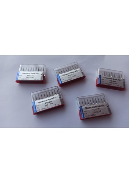 F0-21F Elmas Frezleri Fg Frez Ince Fg Elmas Freze Diş Laboratuarı 10 Adet 1 Kutu Fg Burs Matkaplar Yüksek Hızlı El Aleti Parlatma Beyazlatma Ürünü Diş Hekimi Aracı modelleri