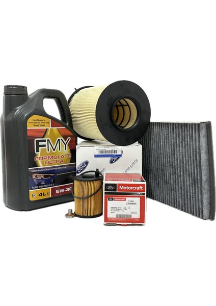 Ford C-Max 1.6 Tdci Dizel Filtre Bakım Seti 2011-2018 Hava+Yağ+Karbonlu Polen Filtresi+Motor Yağı