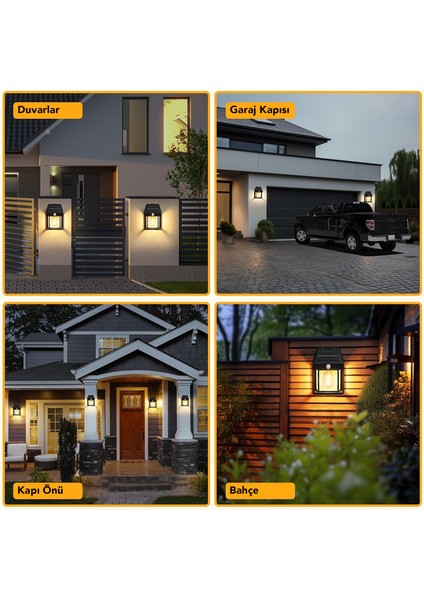4 Adet Solar Duvar Lambası - Hareket Sensörlü Güneş Enerjili Lamba Yol Bahçe Aydınlatma indirimleri