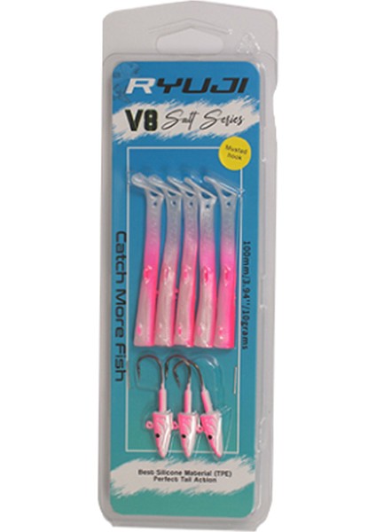 V8 Salt 8cm 5,5gr Silikon Yem Renk : Pink Uv