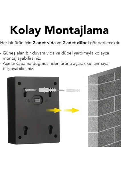 2 Adet Solar Duvar Aydınlatması - Çift Taraflı Güneş Enerjili Lamba LED Işık Dekorasyon Aydınlatma fırsatları