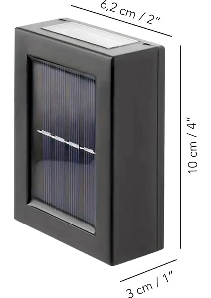 2 Adet Solar Duvar Aydınlatması - Çift Taraflı Güneş Enerjili Lamba LED Işık Dekorasyon Aydınlatma indirimleri
