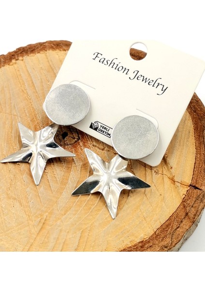 Renkli Kararmaz Yıldız Figürlü Lüks Küpe