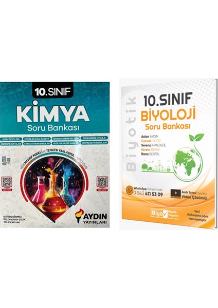 Aydın + Biyotik 2026 10. Sınıf Kimya + Biyoloji Soru Bankası 2 Li Set