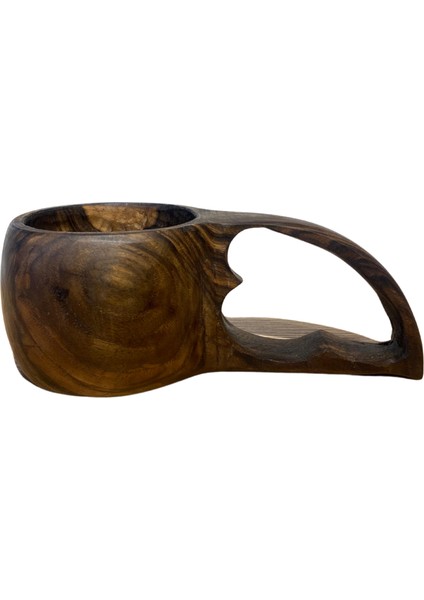 %100 El Yapımı Ceviz Ağacı Kuksa Bardak – Model No: 3