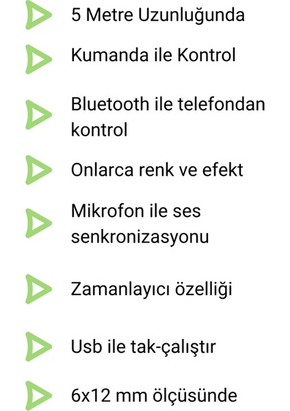 Kumandalı Bluetoothlu 5 Metre USB Ile Çalışan Pixel Neon LED 6X12 mm Neon Piksel LED indirimleri