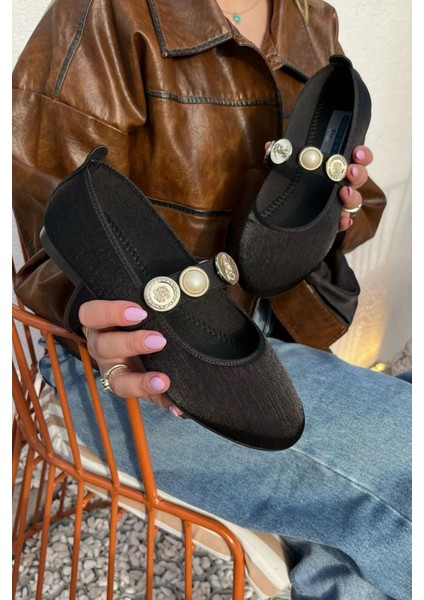 Roma Kadın Günlük Babet Yuvarlak Burun Balerin Ortopedik Memory Flex Hafızalı Taban