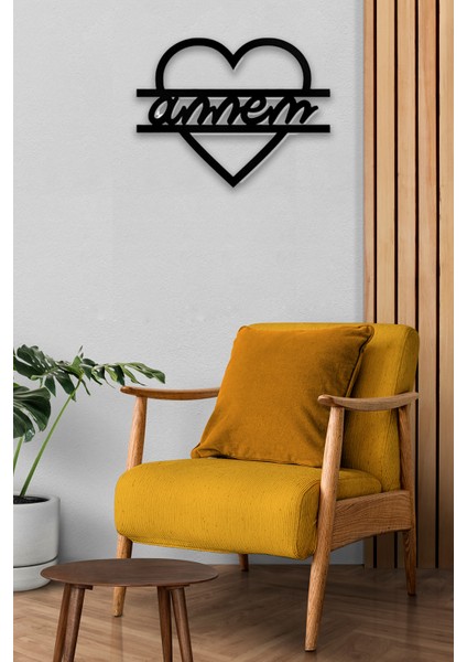 Kalpli Annem Yazısı Mdf Duvar Dekorasyon Lazer Kesim Kapladığı Alan 35X45 cm fiyatları