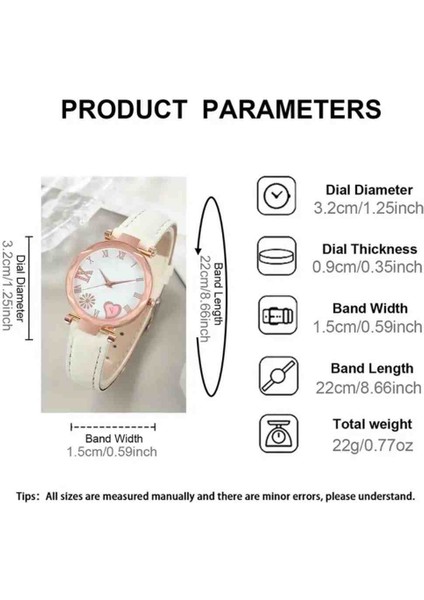 Beyaz Kalpli 6'lı Kadın Kol Saati Seti - Şık ve Zarif Kutusuz fiyatları