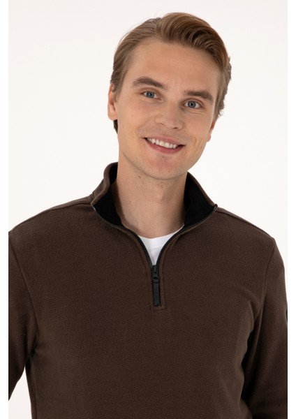 Erkek Koyu Kahverengi Sweatshirt 50313777-VR084 fiyatları