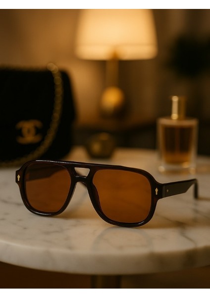 Tomy Unisex Kahverengi Çerçeveli Erkek Güneş Gözlüğü – UV400 Korumalı, Retro Stil fiyatları