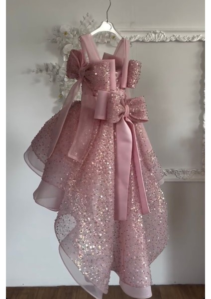 Kuyruklu Boncuklu Payet Abiye Elbise