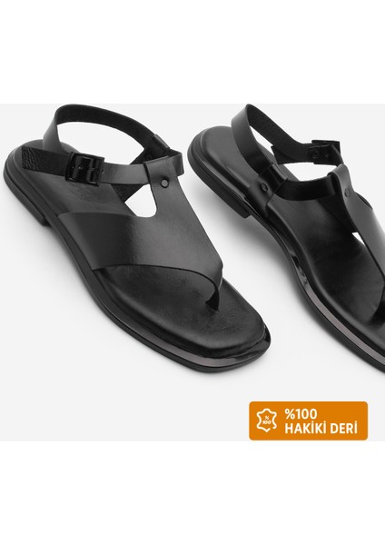 Kadın Deri Parmak Arası Günlük Sandalet Vomin