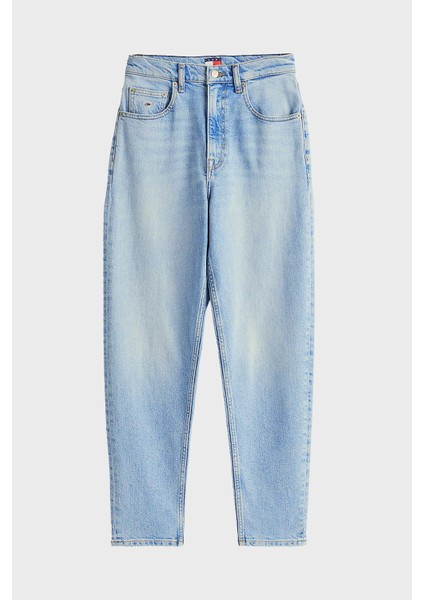 Pamuklu Regular Fit Yüksek Bel Daralan Paça Mom Jeans Bayan Kot Pantolon DW0DW20041 1AB indirimleri