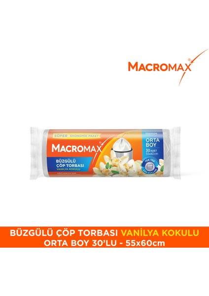 Master Büzgülü Vanilya Kokulu Çöp Torbası Orta Boy 30'lu
