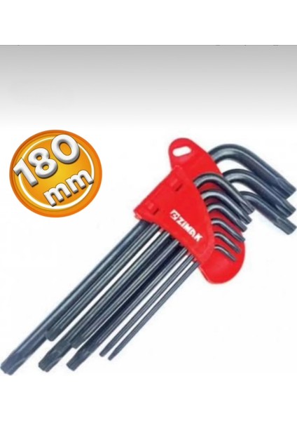 9 Parça 180 mm Yıldız Allen Seti ZMK-1021