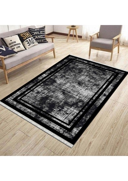 Dijital Çizgili Halı Yıkanabilir Halı Kaymaz Taban Kilim Dot Tabanlı Oturma Odası Halısı 5265B