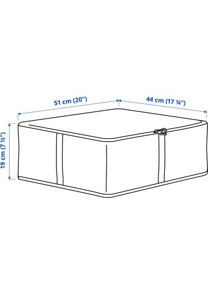 Hemmafıxare Hurç 44 x 51 x 19 cm Beyaz Gri Polyester Pax Uyumlu Fermuarlı modelleri