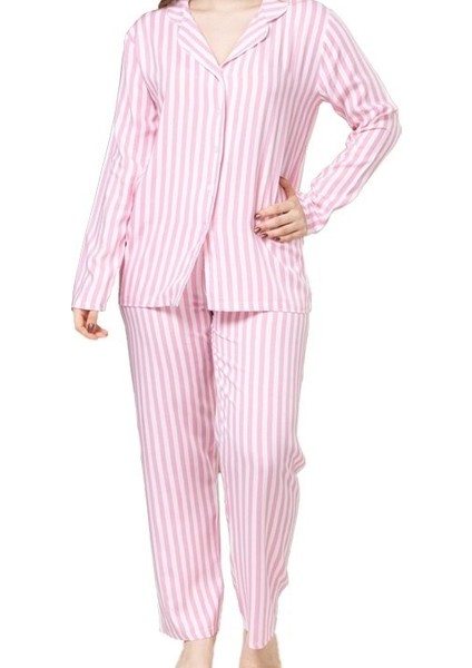 Lunarıa Tasarım Boydan Düğmeli Uzun Kollu Kadın Pijama Takımı Rahat Kalıp S/3xl fiyatları