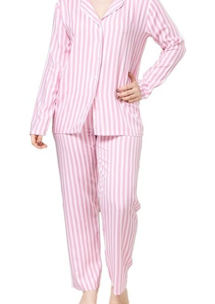 Lunarıa Tasarım Boydan Düğmeli Uzun Kollu Kadın Pijama Takımı Rahat Kalıp S/3xl fırsatları