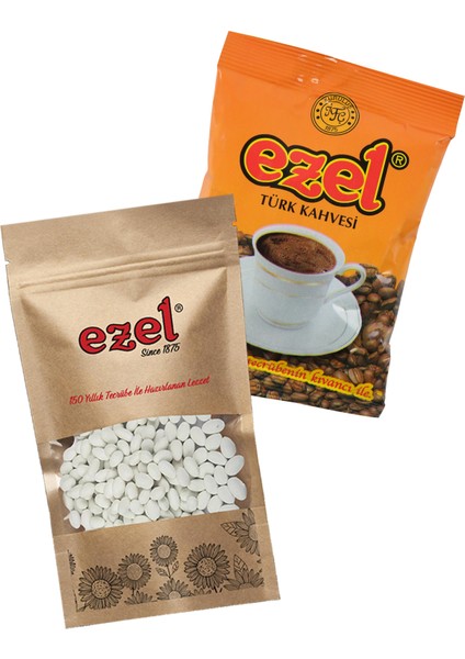 Türk Kahvesi Orta Kavrulmuş 100 gr ve Çekirdek Şekeri 250 gr -Taze Paketlenmiş modelleri