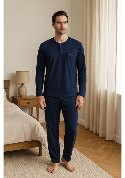 Erkek Uzun Kollu Penye Pijama