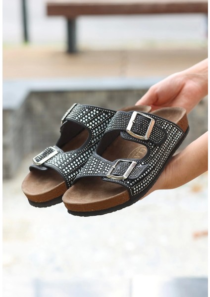 Monte Siyah Nubuk Boncuk Işlemeli Terlik fiyatları