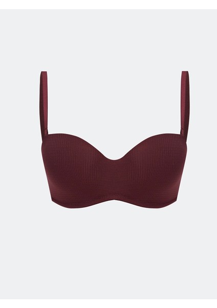 Lcw Dream Mürdüm Balenli Dolgusuz Düz Straplez Sütyen