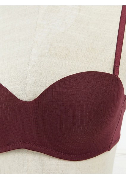 Lcw Dream Mürdüm Balenli Dolgusuz Düz Straplez Sütyen modelleri