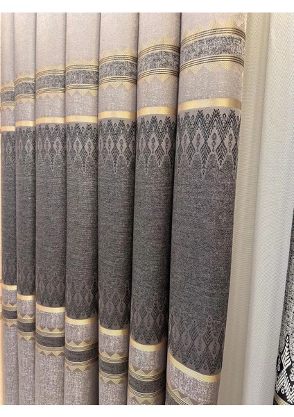 Nivemeshome Damla FT614337 V-5403 Gri 1/3 Sık Pileli Fon Perde Apm