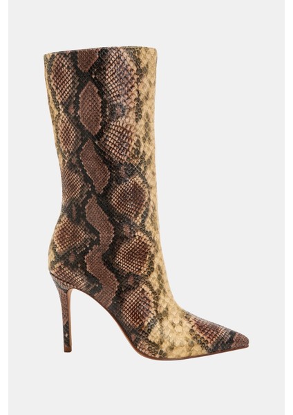 The Revival Kadın Taba Multi Yılan Desenli Topuklu Çizme