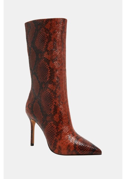 The Revival Kadın Kızıl Multi Yılan Desenli Topuklu Çizme fırsatları