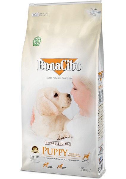 Puppy Dog Tavuklu Yavru Köpek Maması, 15 Kg, Tüm Irklar Için, Doğal, Şeker Içermez