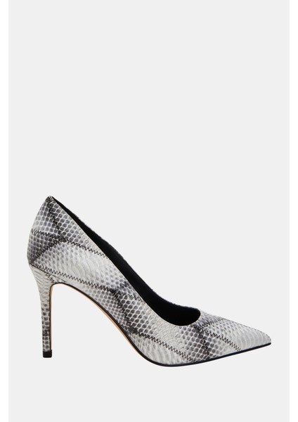 The Revival Pump Kadın Siyah Beyaz Topuklu Ayakkabı