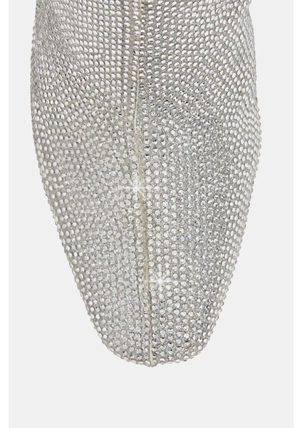 The Zaharrah Kadın Gümüş Taşlı Topuklu Çizme modelleri