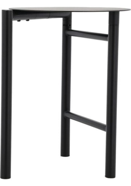 Disk Tabure Siyah Çelik 45 cm - Çap 33 cm