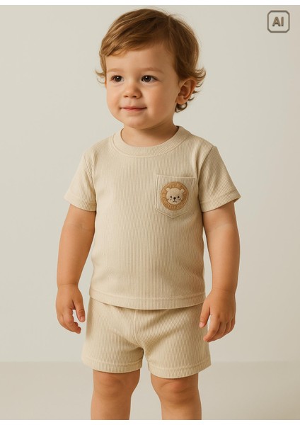 Organik Lion Head 2'li Takım Bej