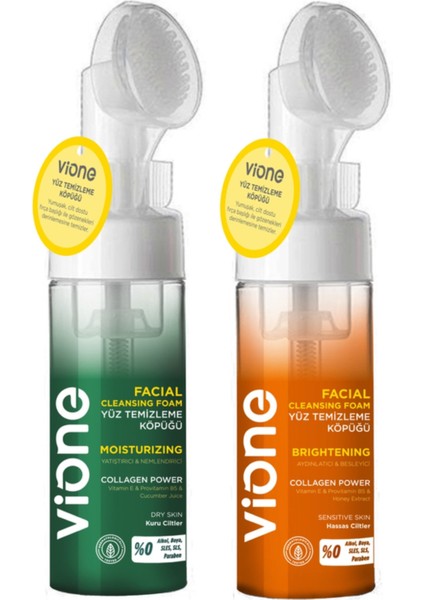 2 Li Set Yüz Temizleme Köpüğü 150ML Özel Fırçalı
