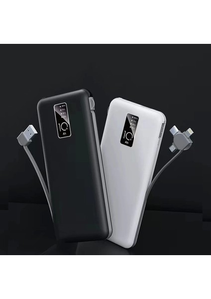Pw-05 Hızlı Şarj Powerbank LED Göstergeli Micro Lightning Type-C Dahili Kablolu Taşınabilir Şarj Cihazı 10000MAH fırsatları