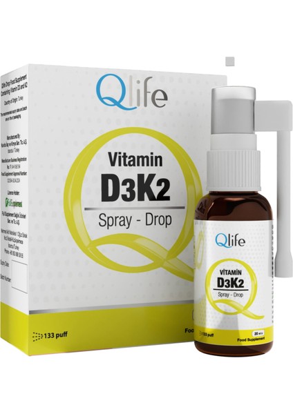 D3 ve K2 Vitamini Içeren Damla Takviye Edici Gıda