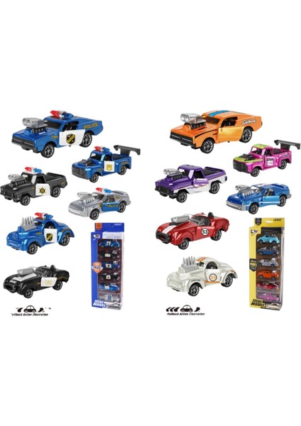 Vardem Vitrin Dolusu 6 Parça Çek Bırak Mini Model Metal Clasic Araba 1:64