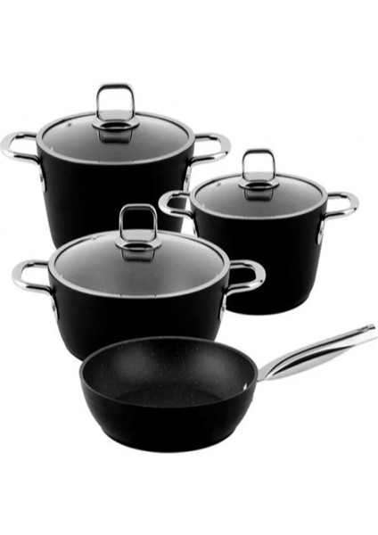Brillant Tencere Seti DKM-TN-6106 Asterion Siyah 7 Prç