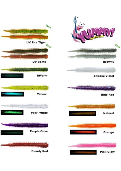 Yummy Sandworm 7cm LRF Silikon Yem - renk #uv camo