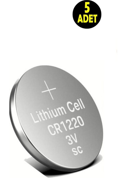 5 Adet 3 Volt CR1220 Lityum Düğme Para Pil Cr 1220