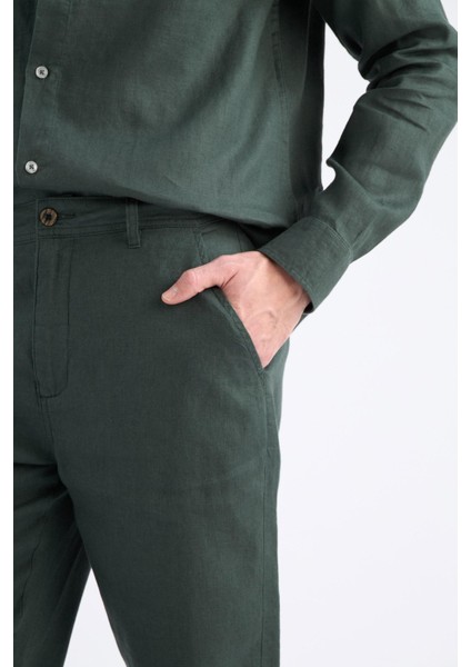 %100 Keten Relax Fit Rahat Kesim Düz Paça Yazlık Pantolon C1117AX25SP indirimleri