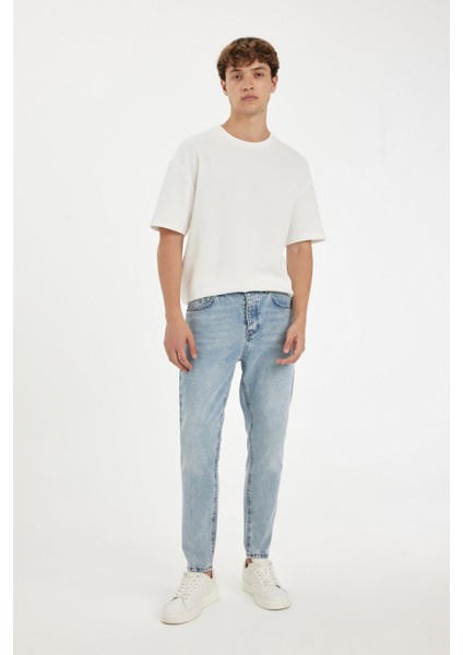 %100 Pamuk 90's Slim Fit Dar Kalıp Yüksel Bel Dar Paça Jean Pantolon B5784AX24AU fiyatları