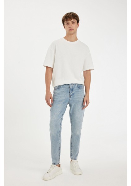 %100 Pamuk 90's Slim Fit Dar Kalıp Yüksel Bel Dar Paça Jean Pantolon B5784AX24AU fırsatları