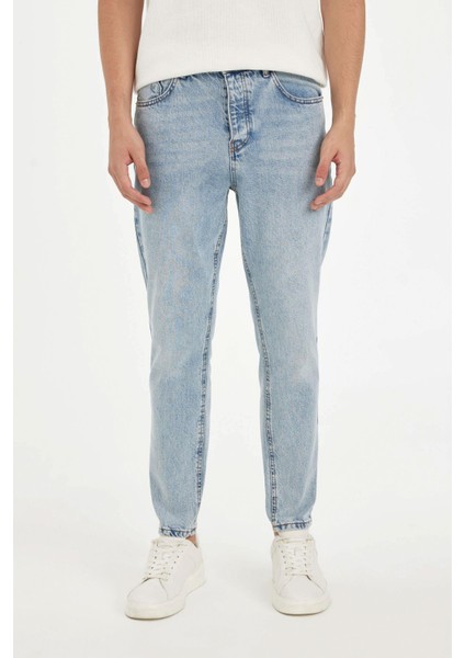 %100 Pamuk 90's Slim Fit Dar Kalıp Yüksel Bel Dar Paça Jean Pantolon B5784AX24AU indirimleri