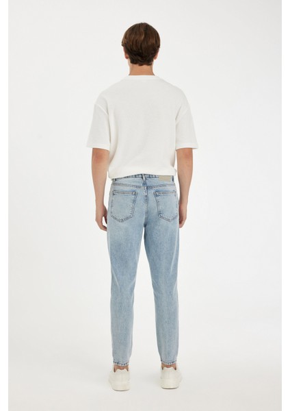 %100 Pamuk 90's Slim Fit Dar Kalıp Yüksel Bel Dar Paça Jean Pantolon B5784AX24AU